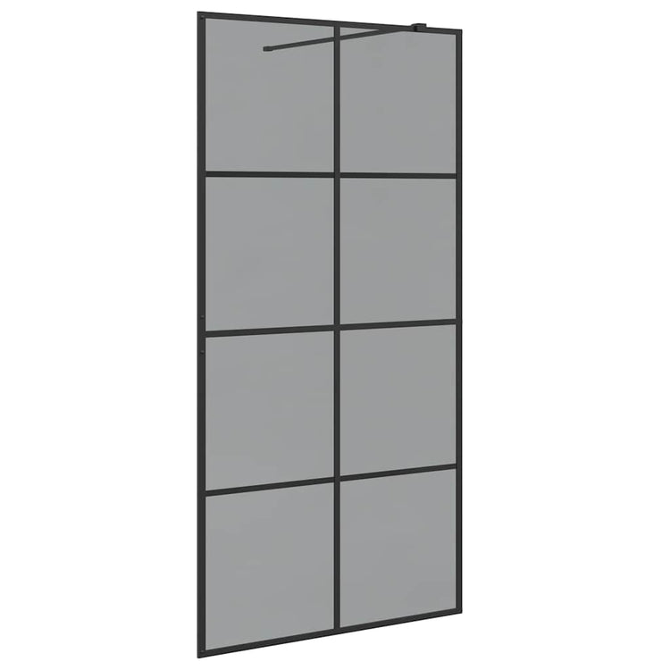 Vidaxx begehbare Duschwand schwarz 100 x 195 cm Hartglas