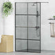 Vidaxx begehbare Duschwand schwarz 115 x 195 cm Hartglas
