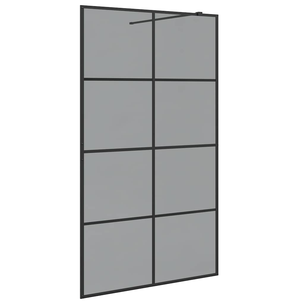 Vidaxx begehbare Duschwand schwarz 115 x 195 cm Hartglas