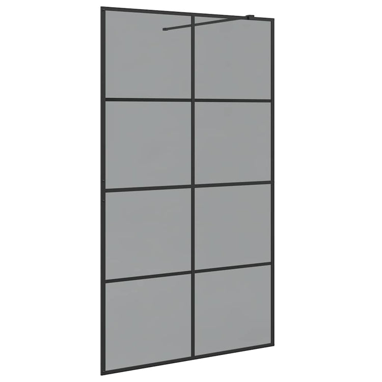 Vidaxx begehbare Duschwand schwarz 115 x 195 cm Hartglas