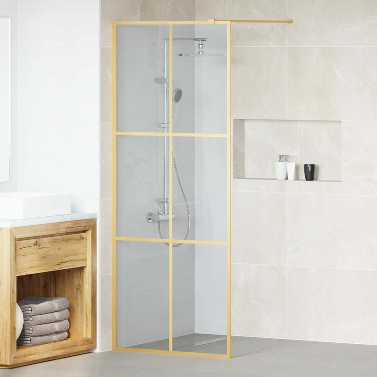 Vidaxx begehbare Duschwand Gold 80 x 195 cm Hartglas