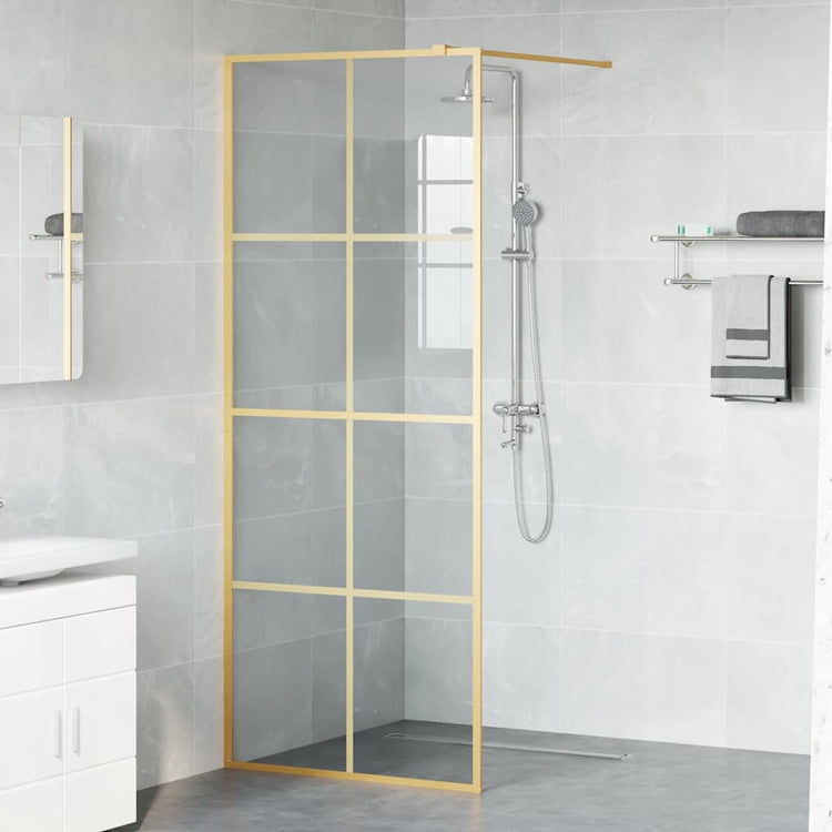 Vidaxx begehbare Duschwand Gold 80 x 195 cm Hartglas