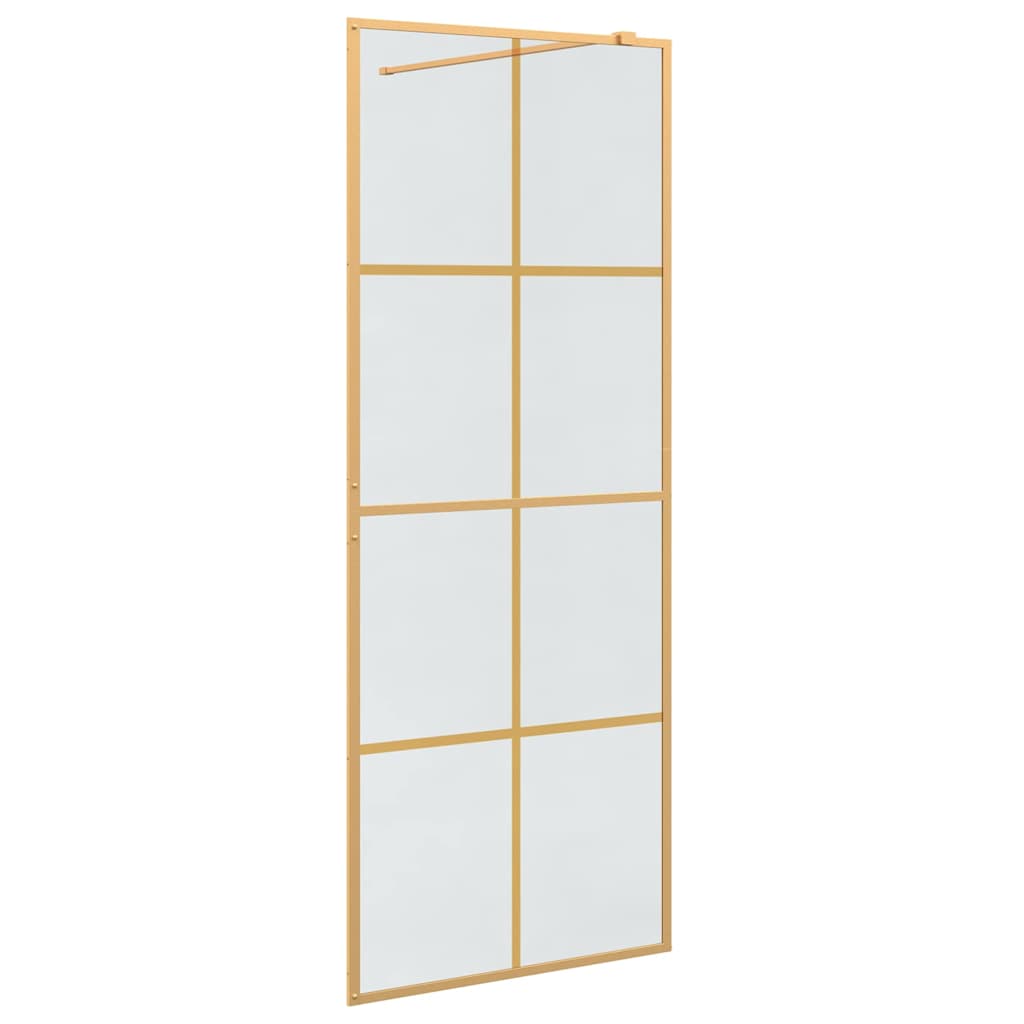 Vidaxx begehbare Duschwand Gold 80 x 195 cm Hartglas