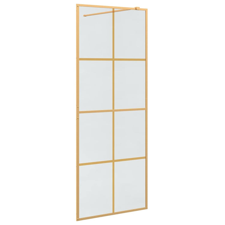 Vidaxx begehbare Duschwand Gold 80 x 195 cm Hartglas