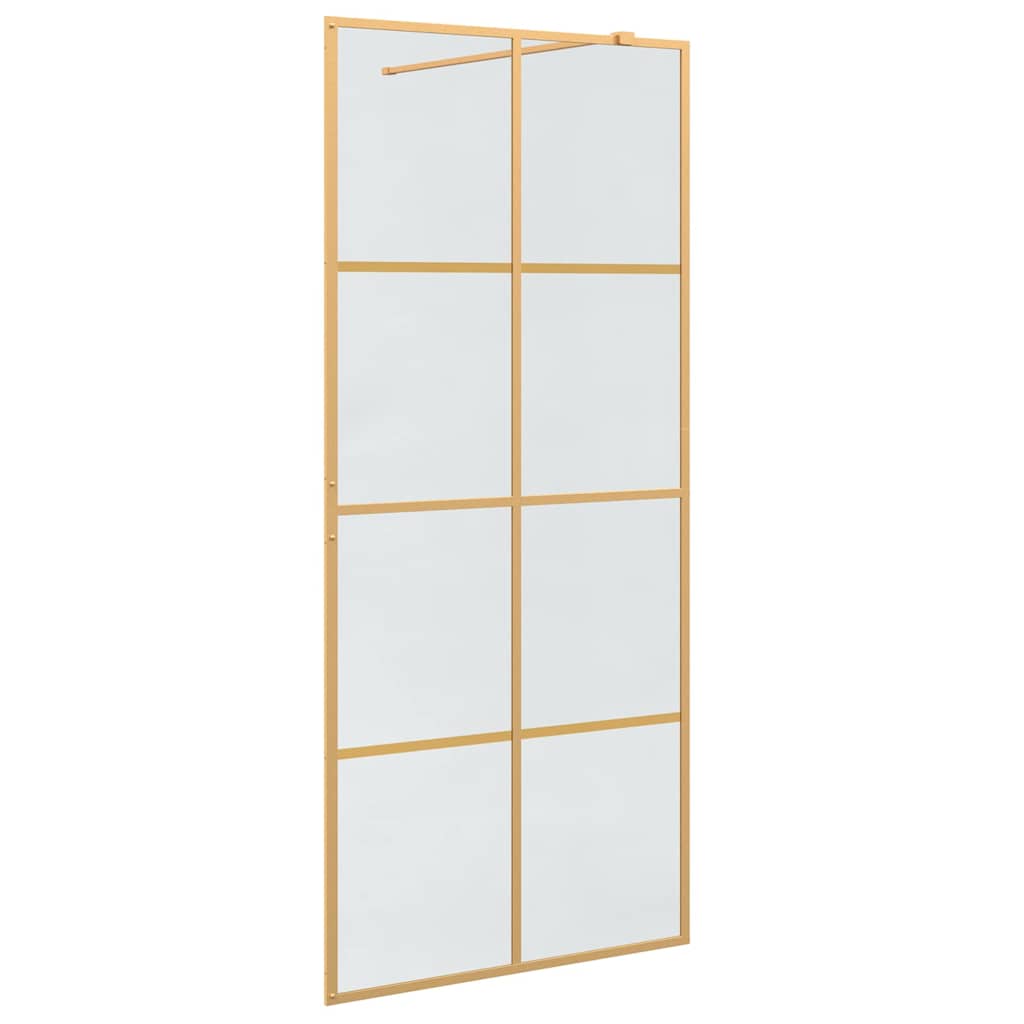 Vidaxx begehbare Duschwand Gold 90 x 195 cm Hartglas