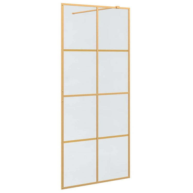 Vidaxx begehbare Duschwand Gold 90 x 195 cm Hartglas