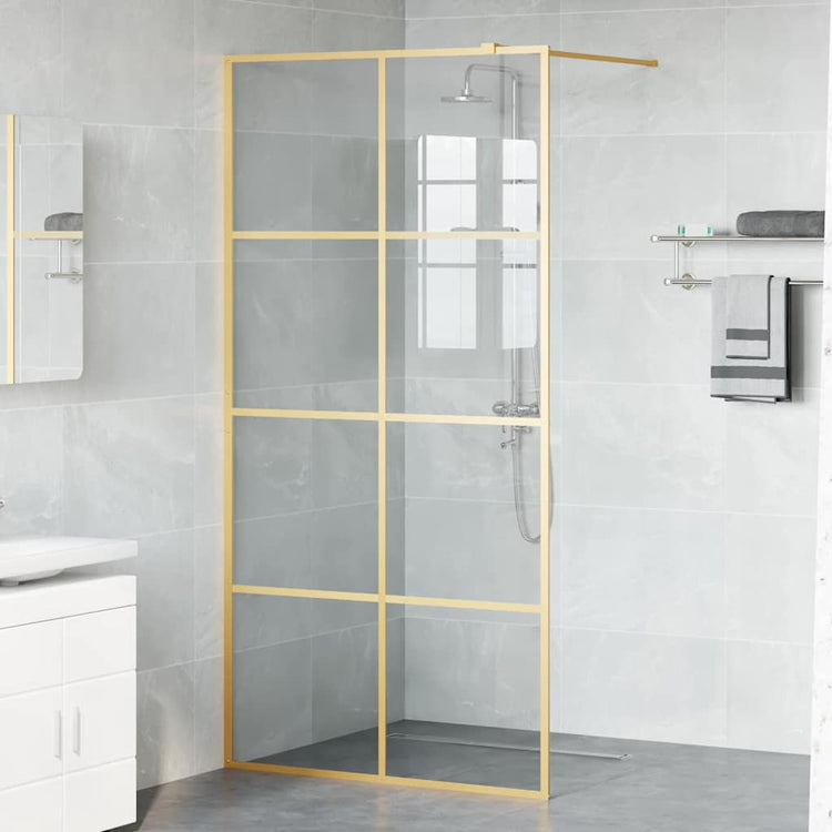 Vidaxx begehbare Duschwand Gold 100 x 195 cm Hartglas