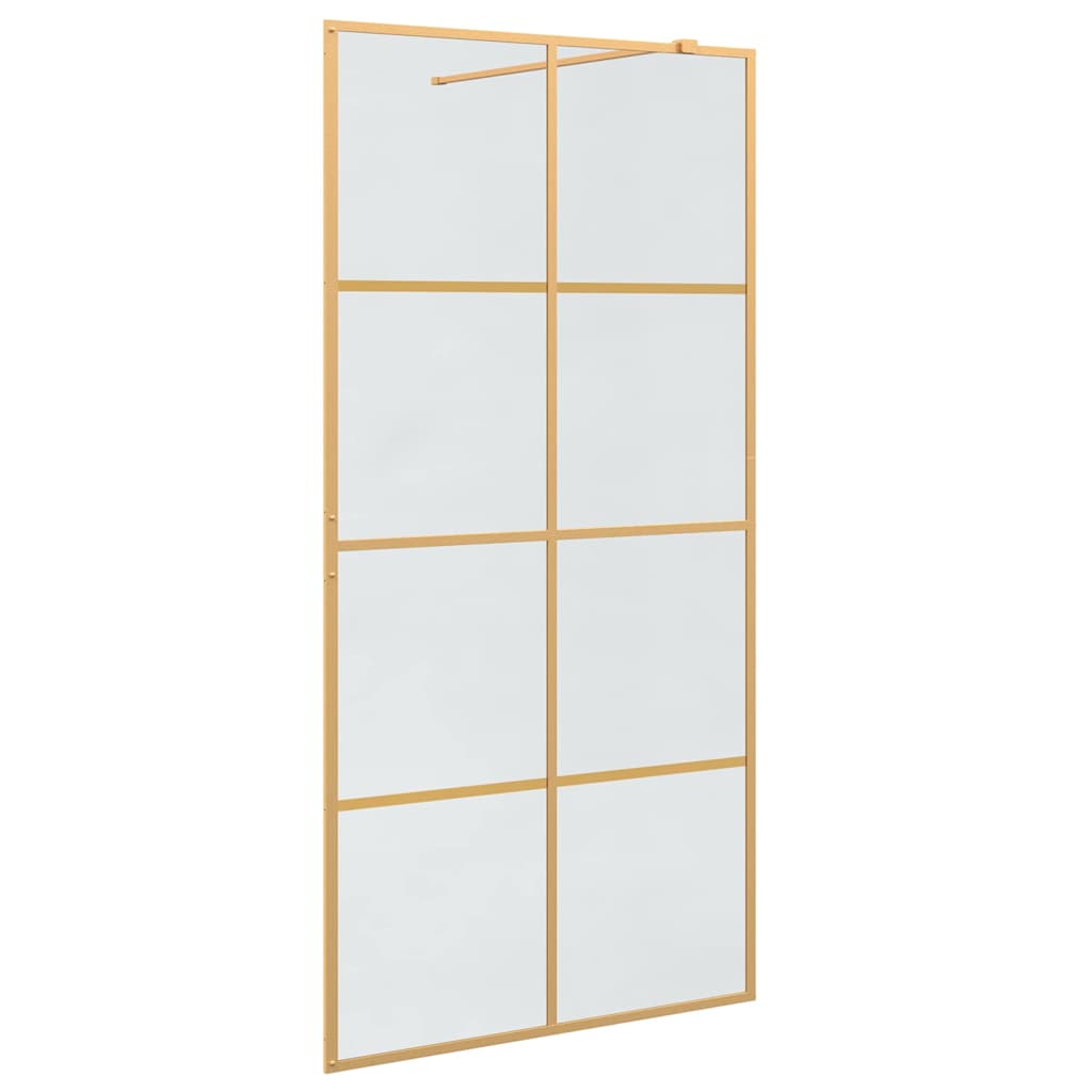 Vidaxx begehbare Duschwand Gold 100 x 195 cm Hartglas