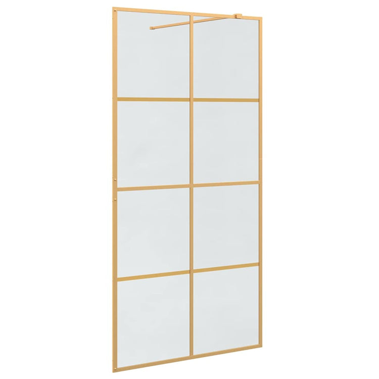 Vidaxx begehbare Duschwand Gold 100 x 195 cm Hartglas