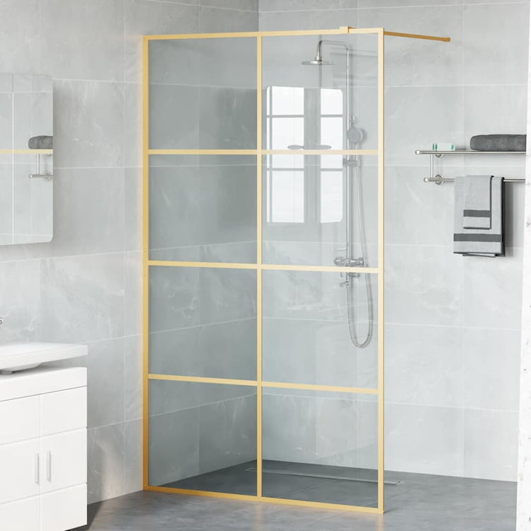 Vidaxx begehbare Duschwand Gold 115 x 195 cm Hartglas