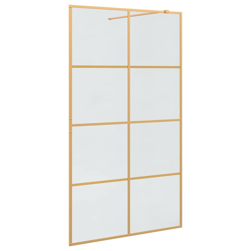 Vidaxx begehbare Duschwand Gold 115 x 195 cm Hartglas