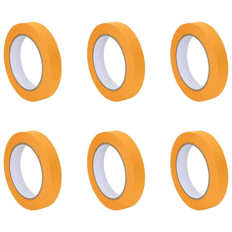 VidaXL Farbabdeckbänder 6 Stück gelb 19 mm x 50 m Papier