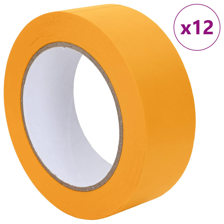 VidaXL Farbabdeckbänder 12 Stück gelb 38 mm x 50 m Papier