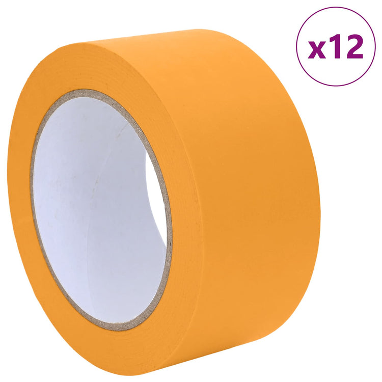 VidaXL Farbabdeckbänder 12 Stück gelb 50 mm x 50 m Papier