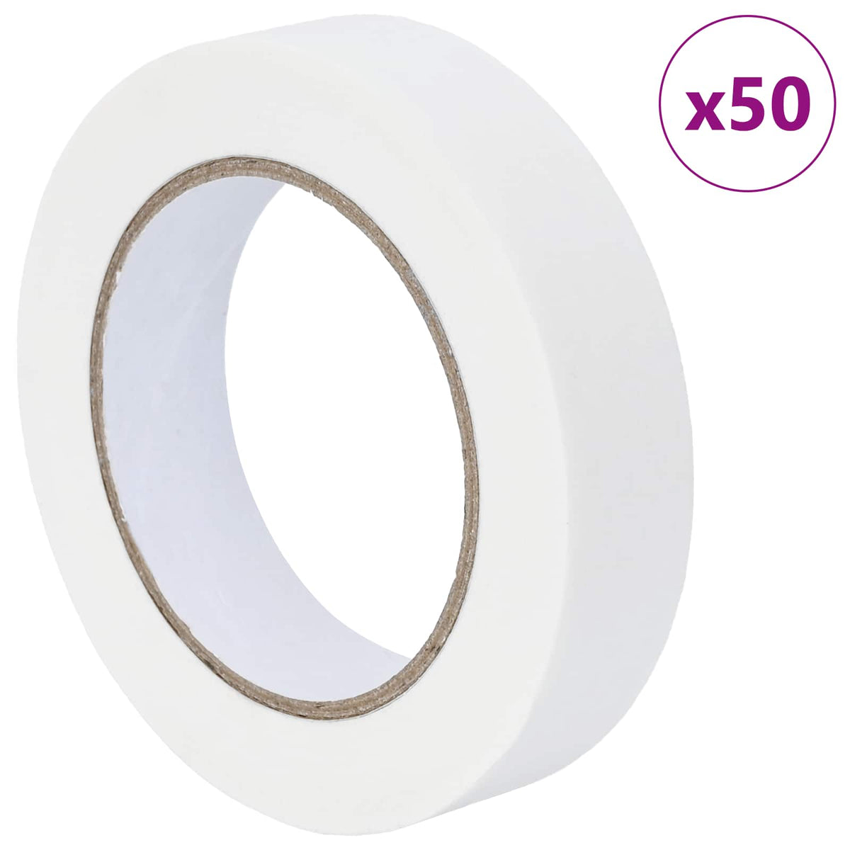 VidaXL Farbabdeckbänder 50 Stück weiß 25 mm x 50 m Papier