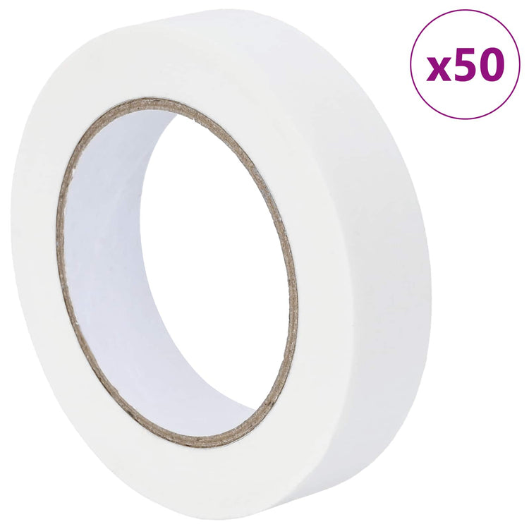VidaXL Farbabdeckbänder 50 Stück weiß 25 mm x 50 m Papier