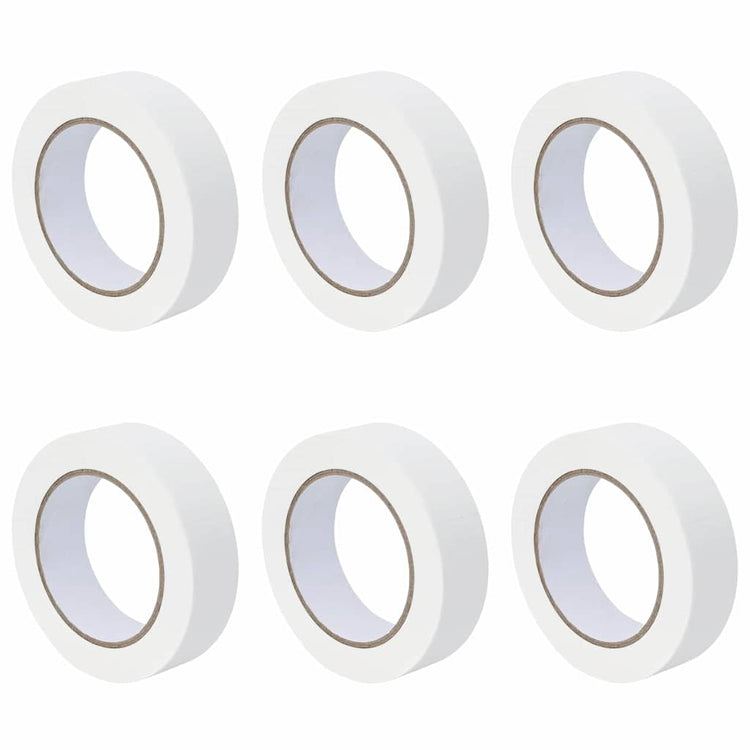 VidaXL Farbabdeckbänder 6 Stück weiß 30 mm x 50 m Papier