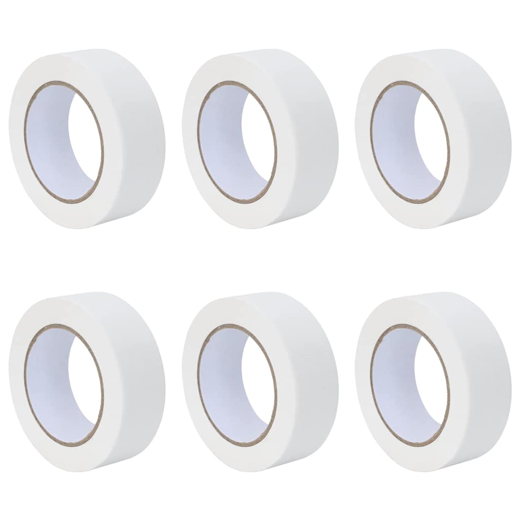 VidaXL Farbabdeckbänder 6 Stück weiß 38 mm x 50 m Papier