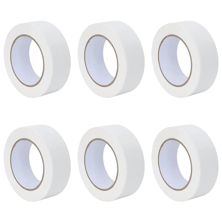 VidaXL Farbabdeckbänder 6 Stück weiß 38 mm x 50 m Papier
