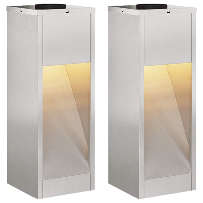 VidaXL Solar-LED-Wegbeleuchtung 2 Stk. Silber Edelstahl