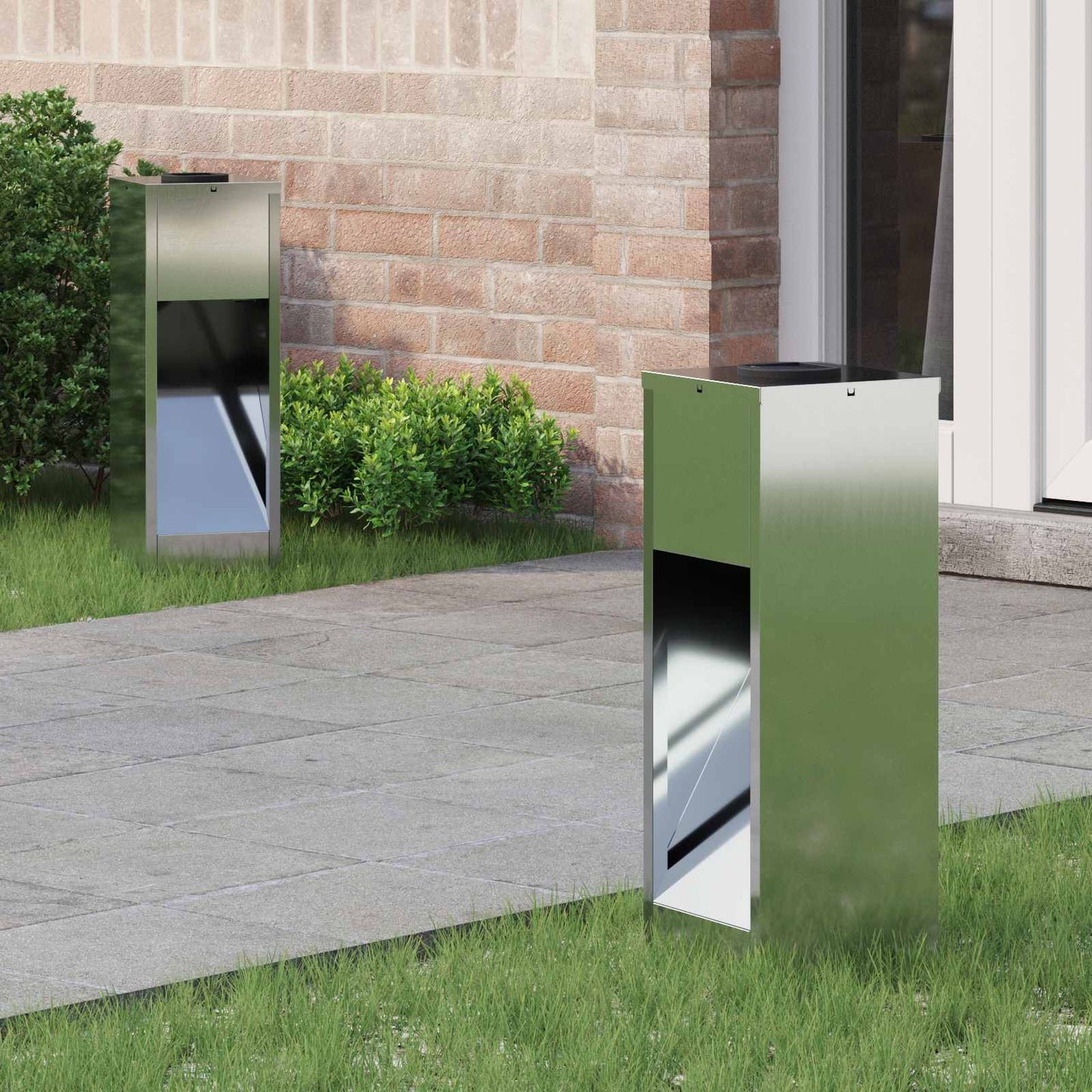 VidaXL Solar-LED-Wegbeleuchtung 2 Stk. Silber verzinkt
