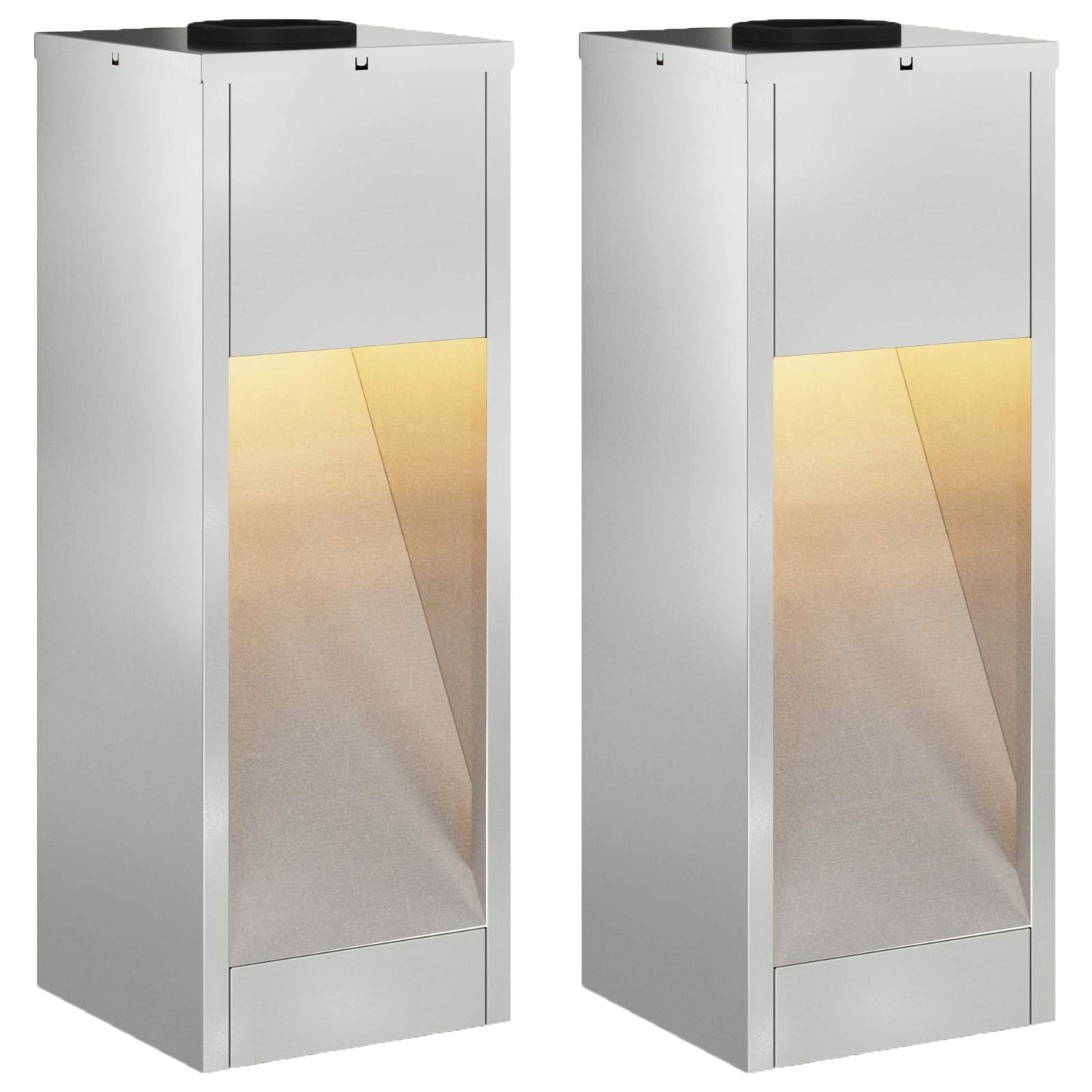 VidaXL Solar-LED-Wegbeleuchtung 2 Stk. Silber verzinkt
