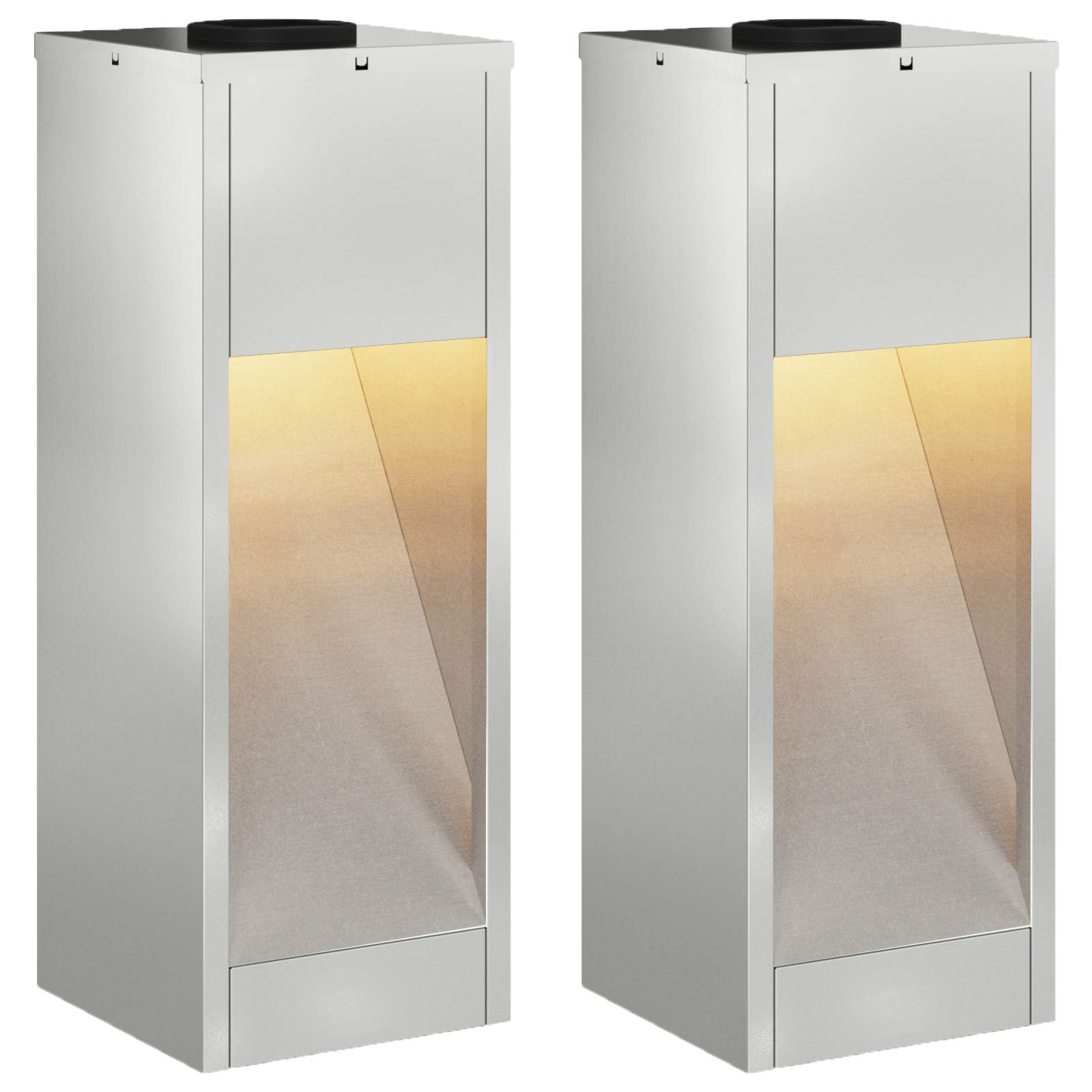 VidaXL Solar-LED-Wegbeleuchtung 2 Stk. Silber verzinkt