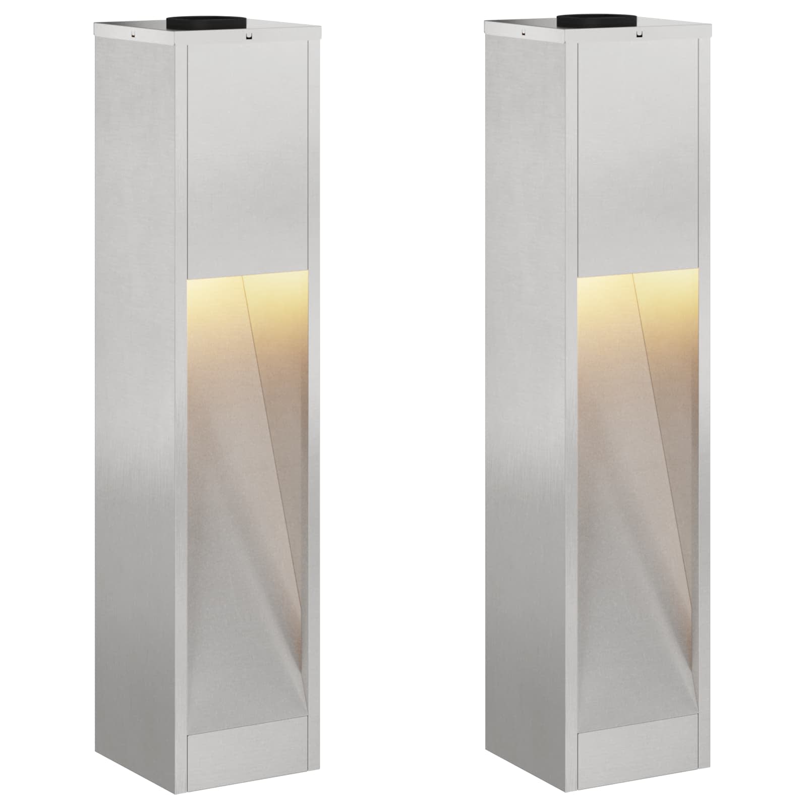 VidaXL Solar-LED-Wegbeleuchtung 2 Stk. Silber Edelstahl