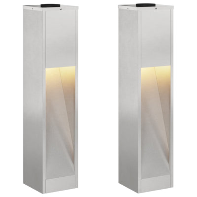 VidaXL Solar-LED-Wegbeleuchtung 2 Stk. Silber Edelstahl