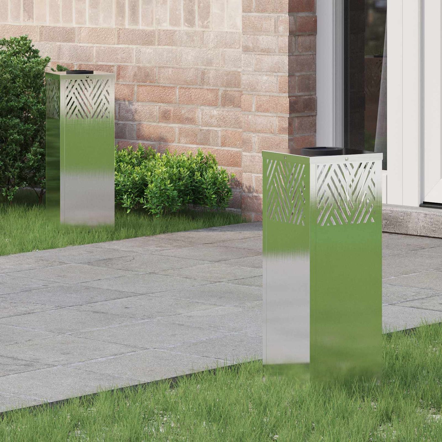 VidaXL Solar-LED-Wegeleuchte 2 Stk. Silber Edelstahl