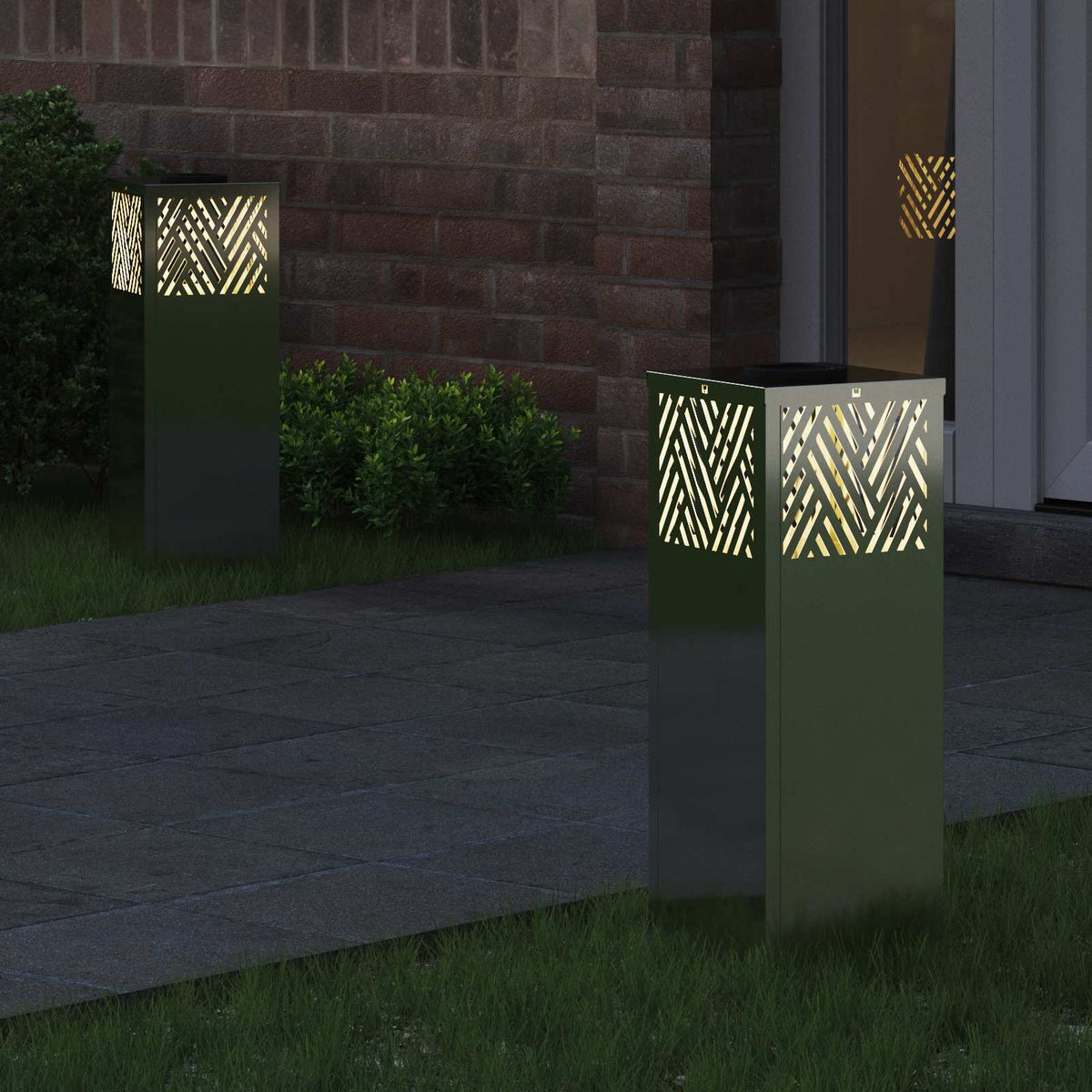 VidaXL Solar-LED-Wegeleuchte 2 Stk. Silber verzinkt