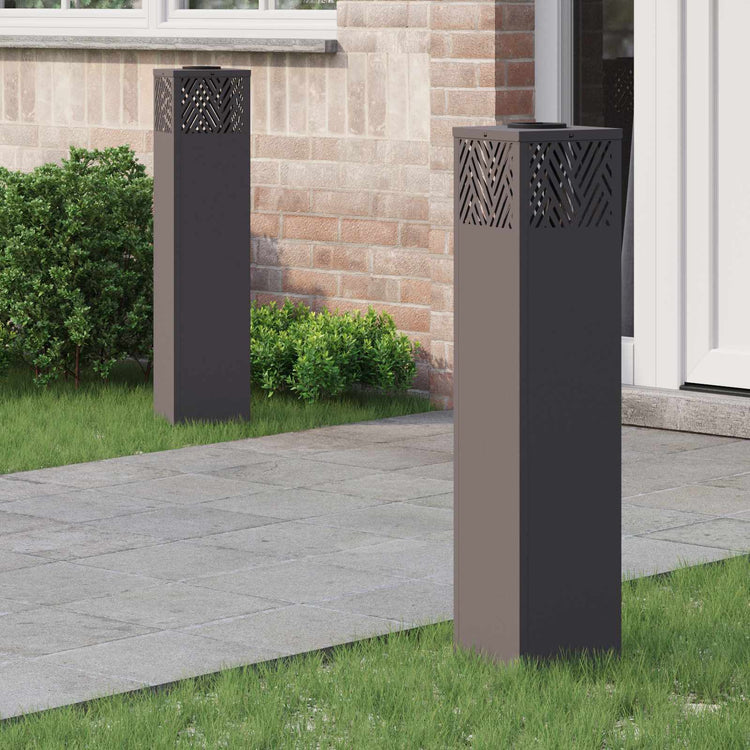 VidaXL Solar-LED-Wegeleuchte 2 Stück schwarz kaltgewalzter Stahl