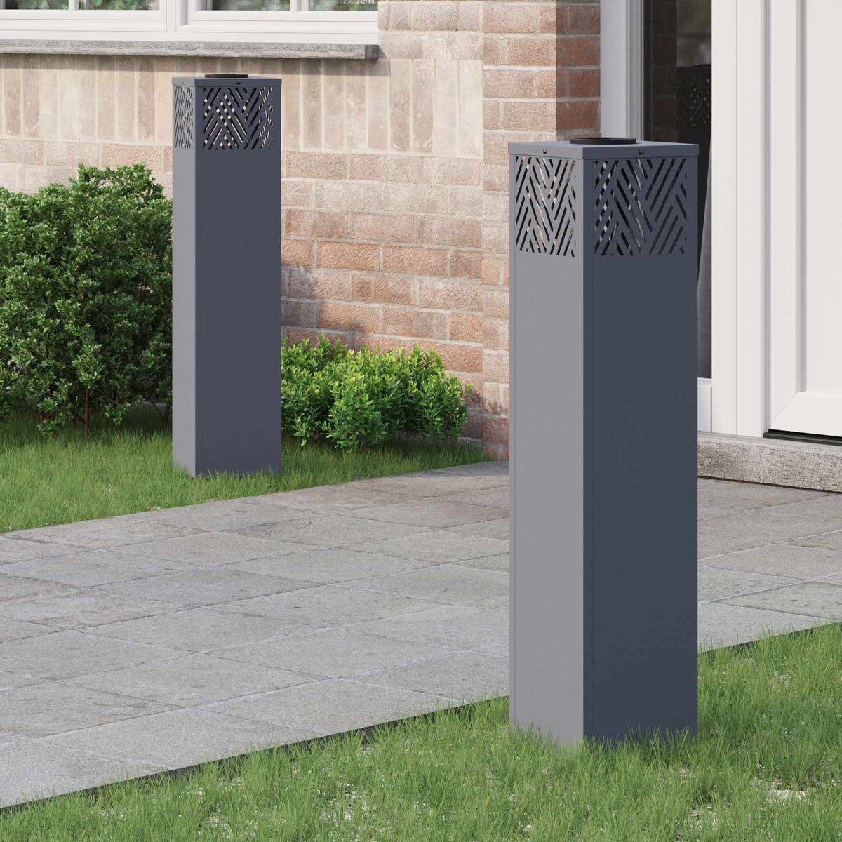 VidaXL Solar-LED-Wegeleuchte 2 Stk. Anthrazit kaltgewalzter Stahl