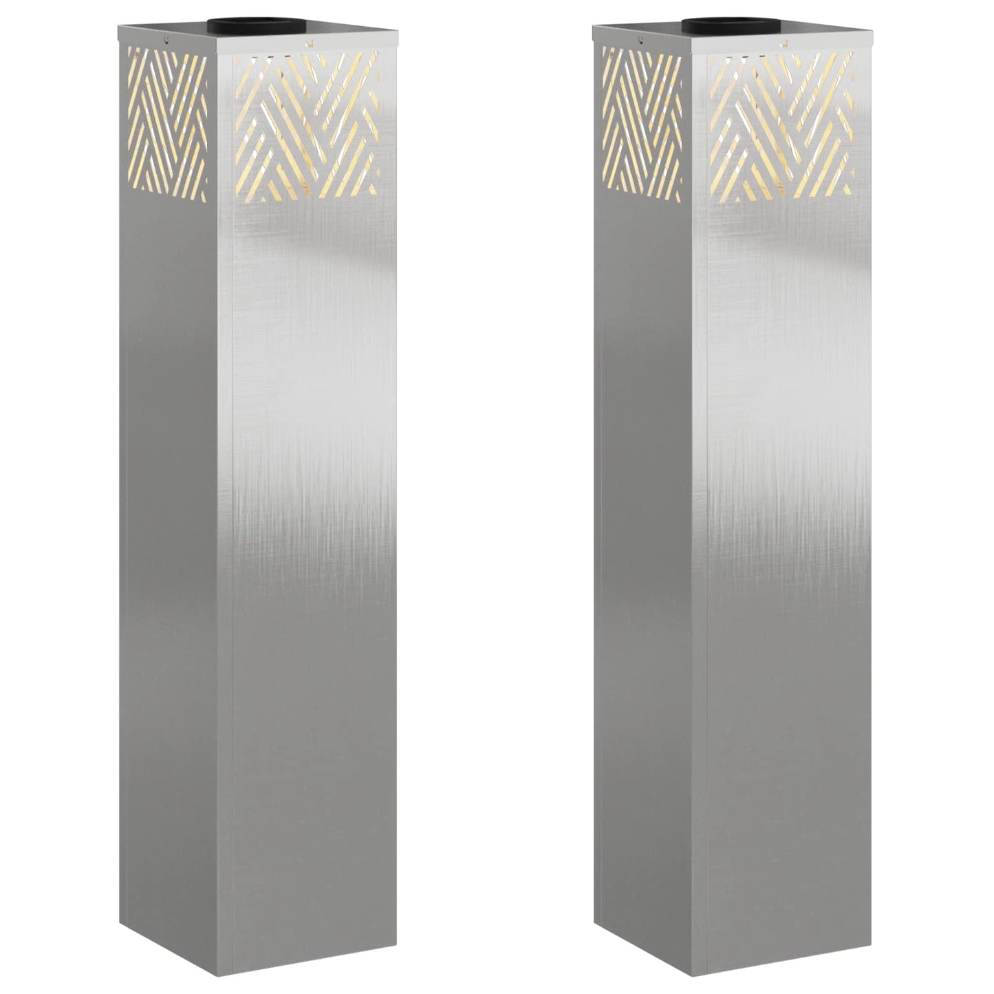 VidaXL Solar-LED-Wegeleuchte 2 Stk. Silber Edelstahl