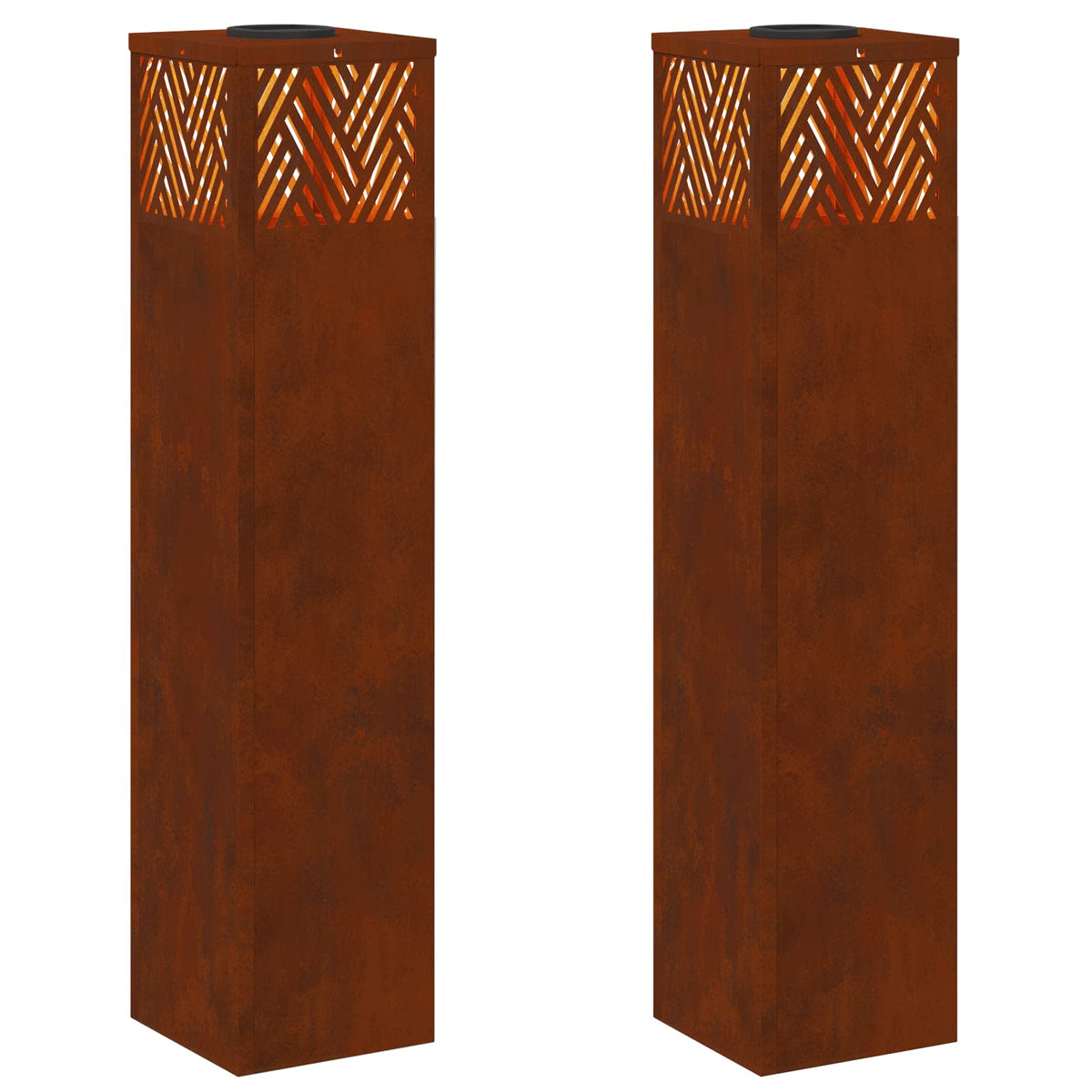 VidaXL Solar-LED-Wegeleuchte 2 Stück bronzefarbener Cortenstahl