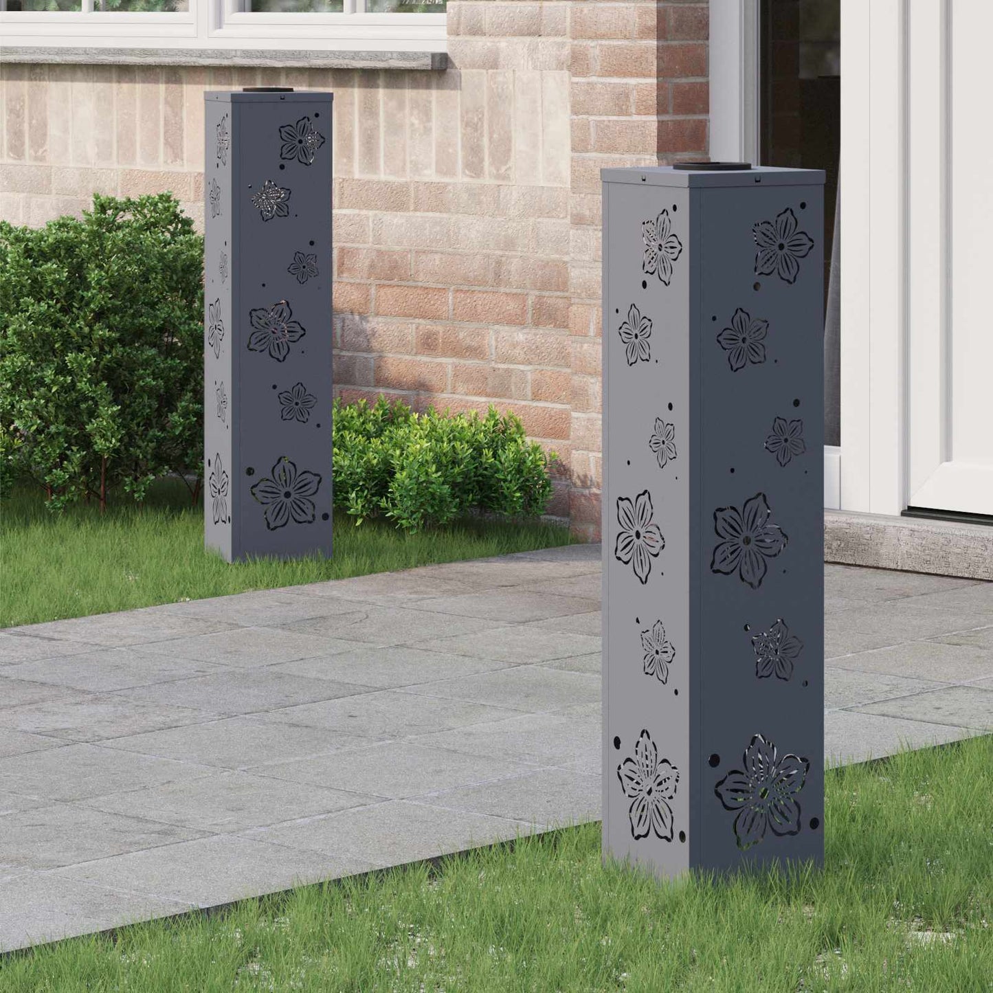 VidaXL Solar-LED-Wegeleuchte 2 Stk. Anthrazit kaltgewalzter Stahl
