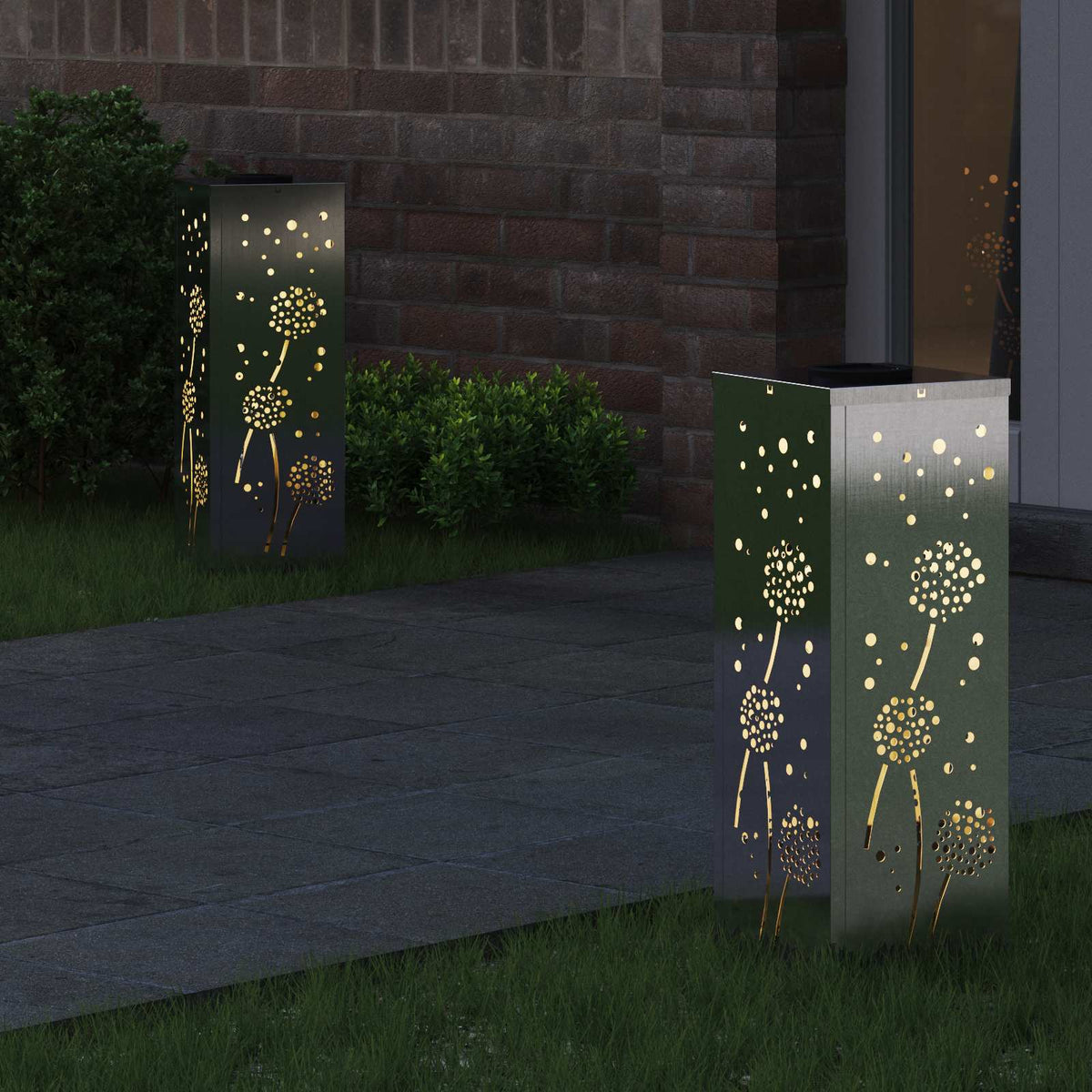 VidaXL Solar-LED-Wegeleuchte 2 Stk. Silber Edelstahl