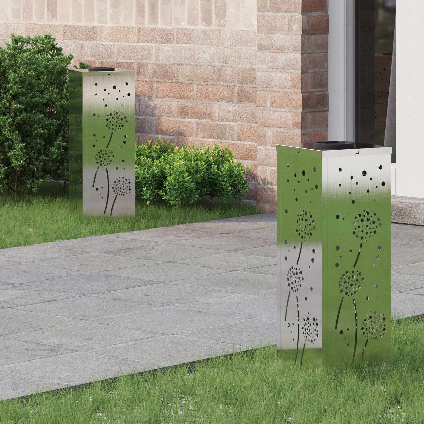 VidaXL Solar-LED-Wegeleuchte 2 Stk. Silber Edelstahl