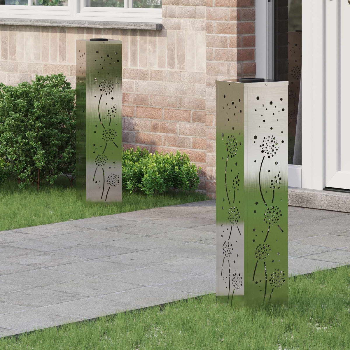 VidaXL Solar-LED-Wegeleuchte 2 Stk. Silber Edelstahl