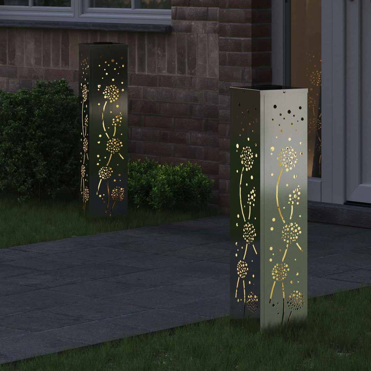 VidaXL Solar-LED-Wegeleuchte 2 Stk. rostig verzinkt