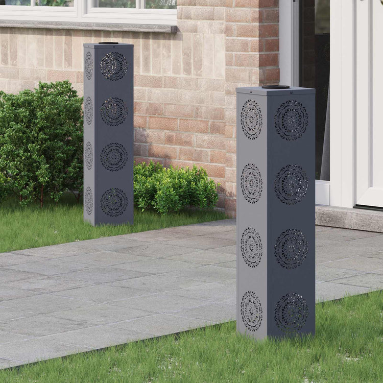 VidaXL Solar-LED-Wegeleuchte 2 Stk. Anthrazit kaltgewalzter Stahl