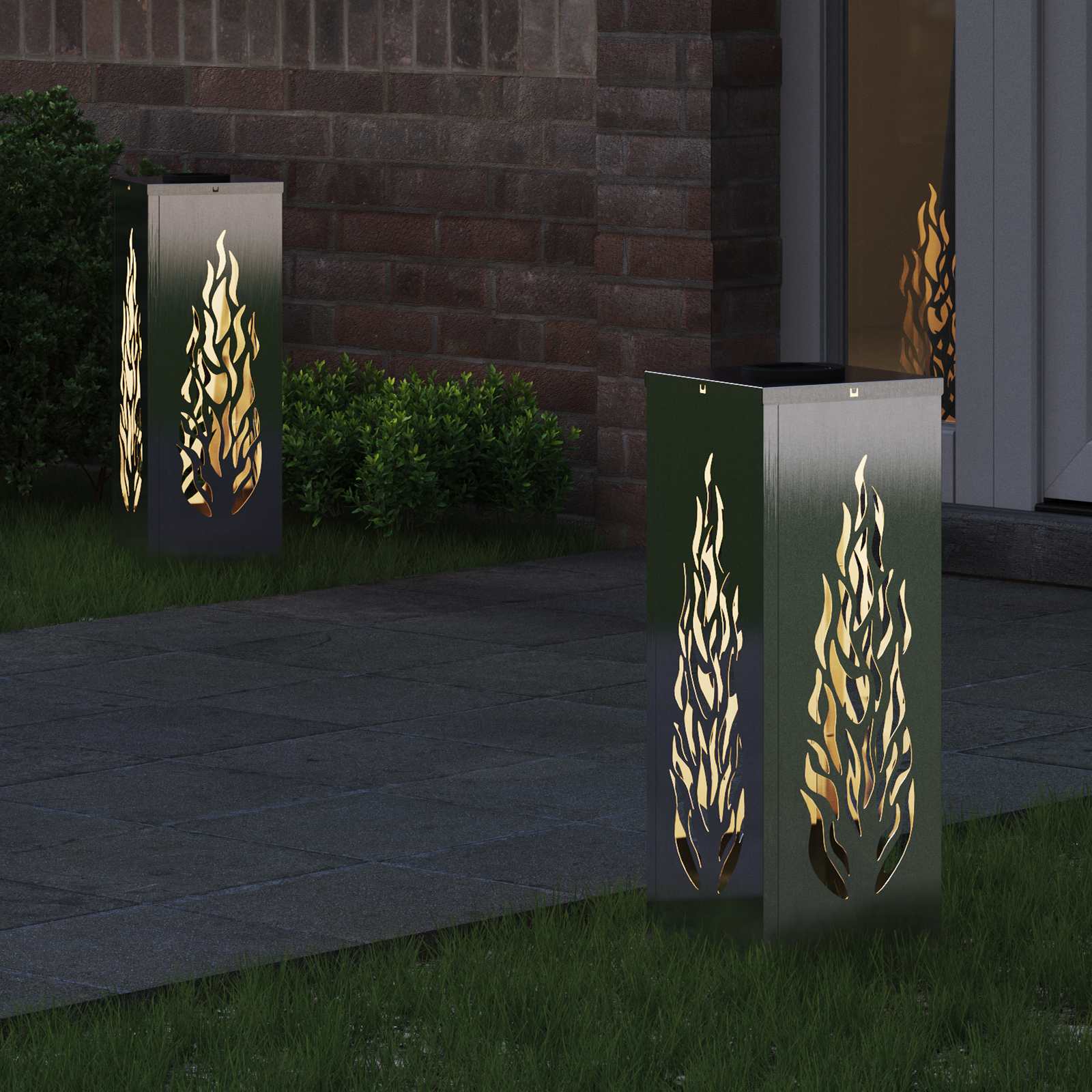 VidaXL Solar-LED-Wegeleuchte 2 Stk. Silber Edelstahl