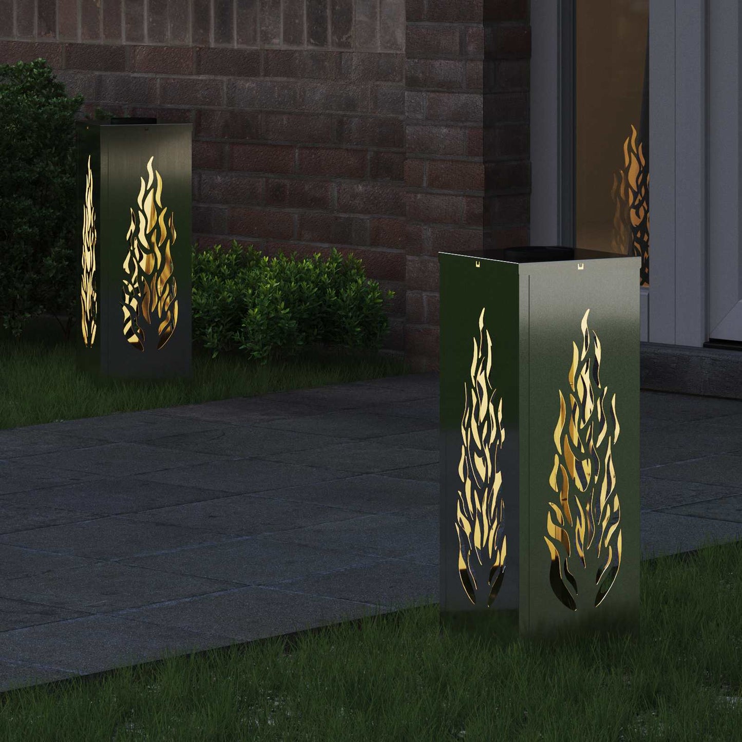 VidaXL Solar-LED-Wegeleuchte 2 Stk. Silber verzinkter Stahl