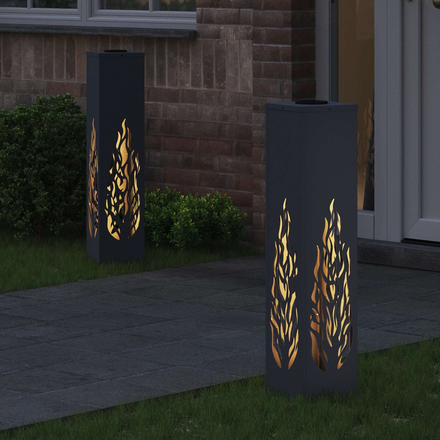 VidaXL Solar-LED-Wegeleuchte 2 Stk. Anthrazit kaltgewalzter Stahl
