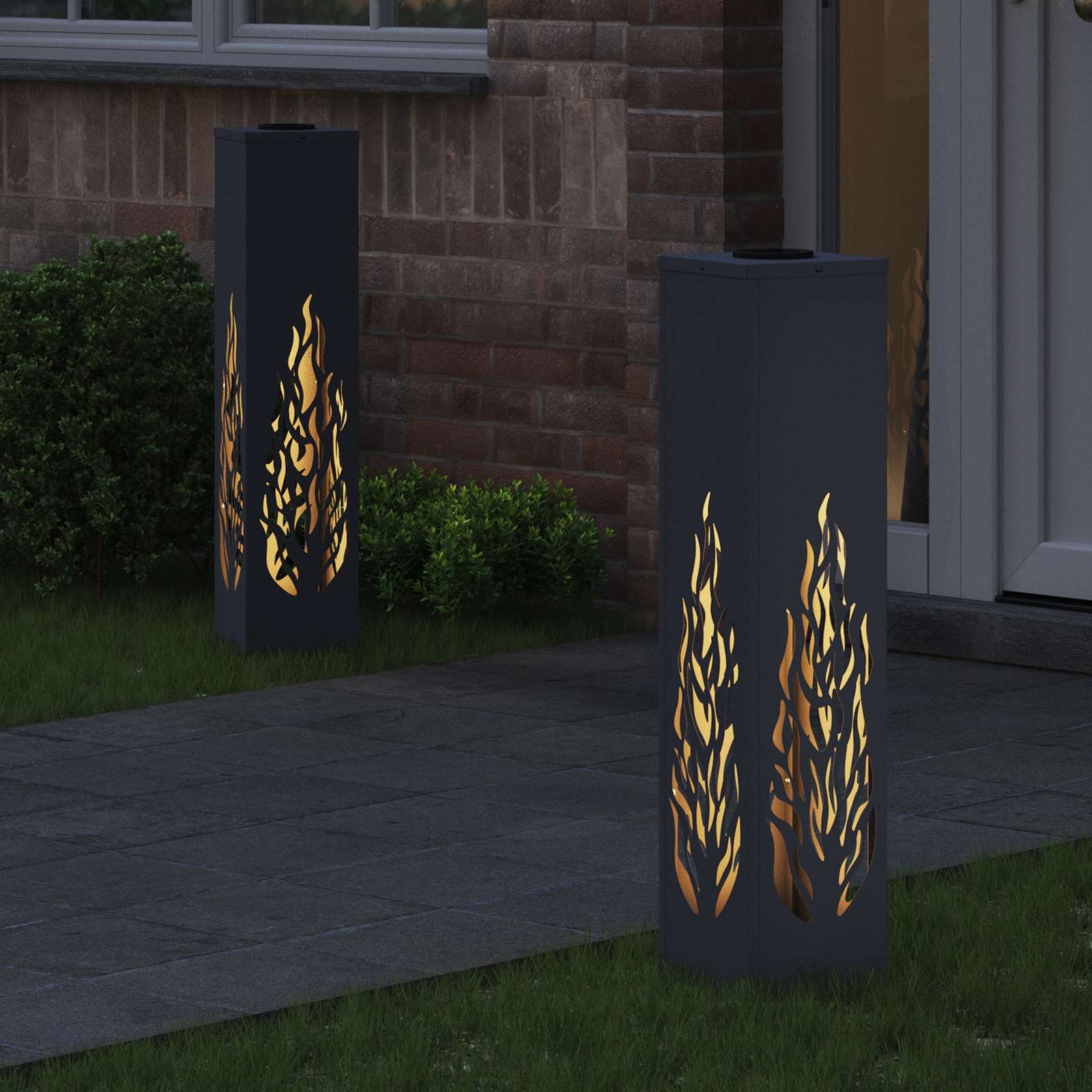 VidaXL Solar-LED-Wegeleuchte 2 Stk. Anthrazit kaltgewalzter Stahl