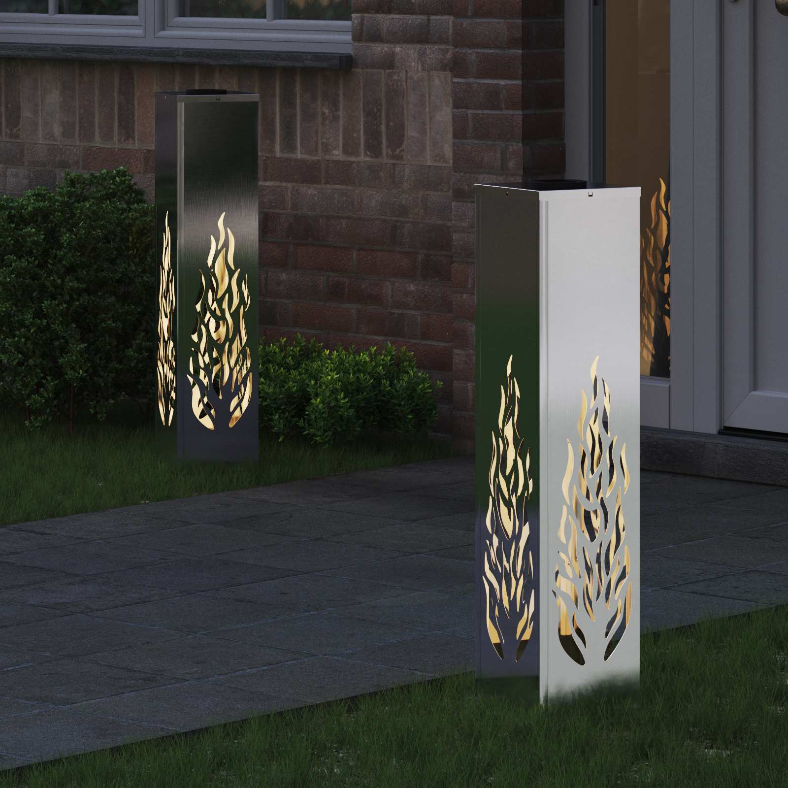 VidaXL Solar-LED-Wegeleuchte 2 Stk. Silber Edelstahl