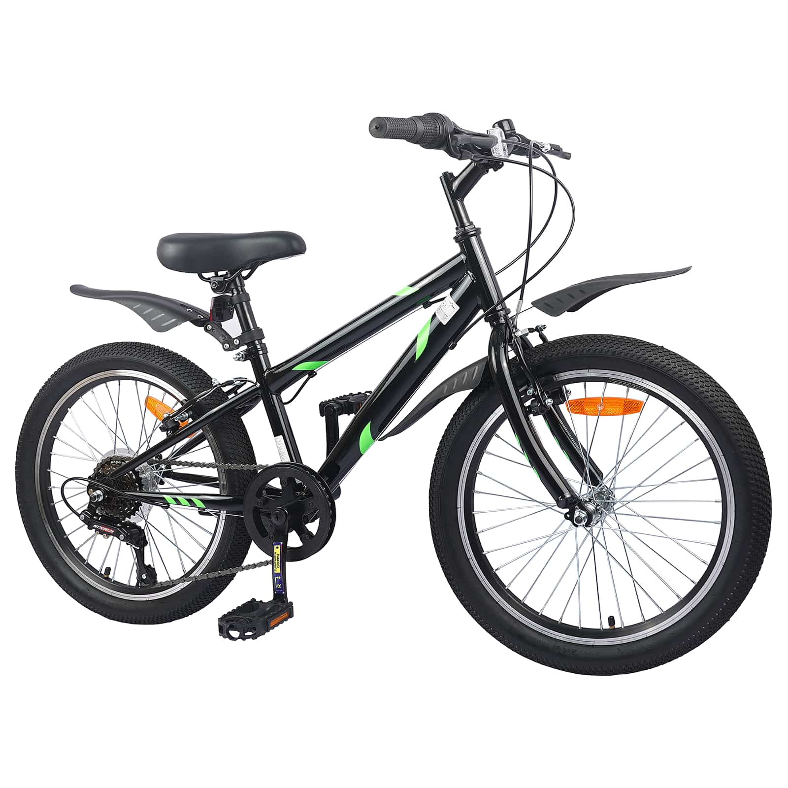 VidaXL Kinderfahrrad 20 Zoll 6-Gang für 6-11 Jahre alt schwarz