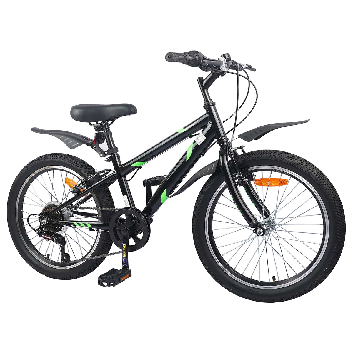 VidaXL Kinderfahrrad 24 Zoll 6-Gang für 8-12 Jahre schwarz