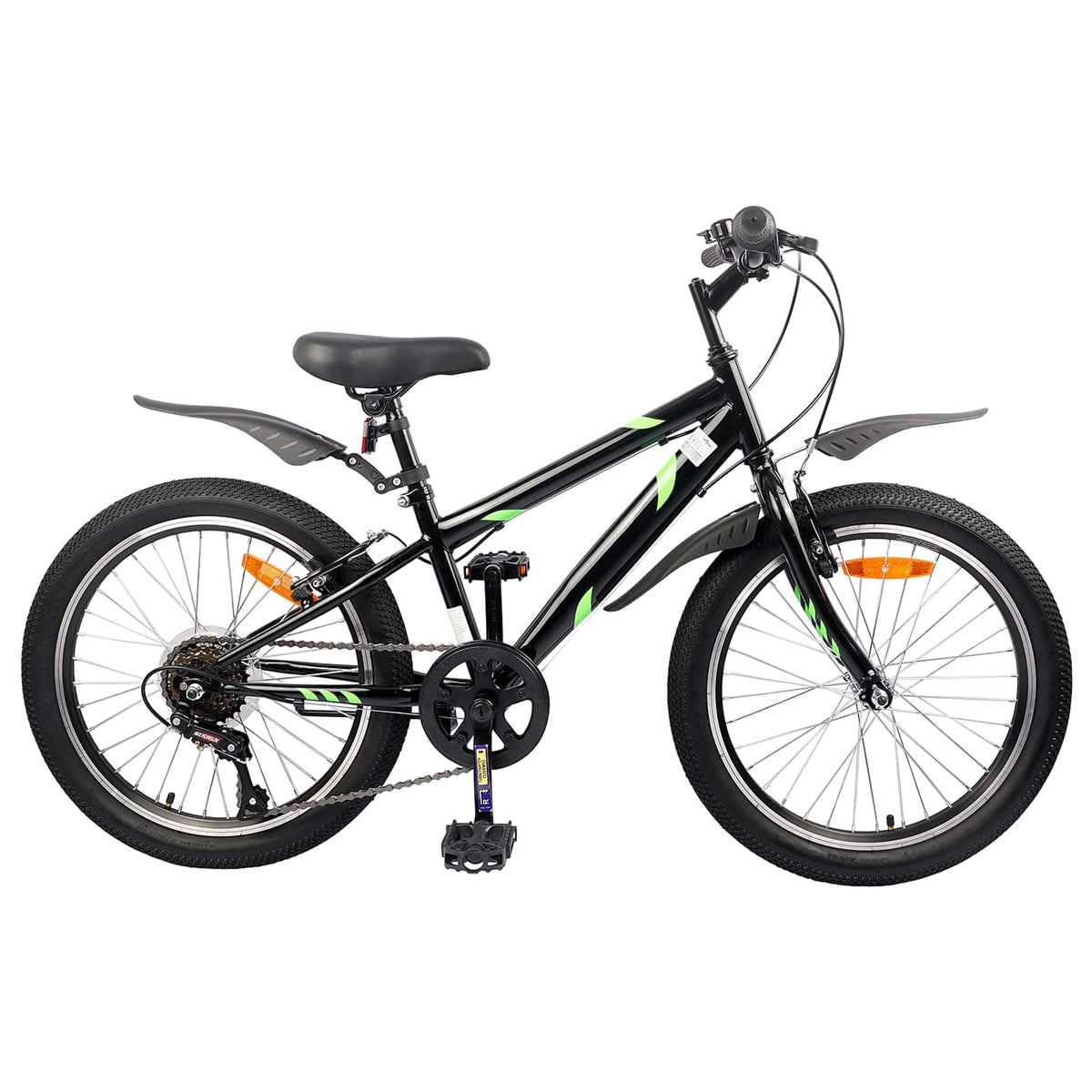 VidaXL Kinderfahrrad 24 Zoll 6-Gang für 8-12 Jahre schwarz