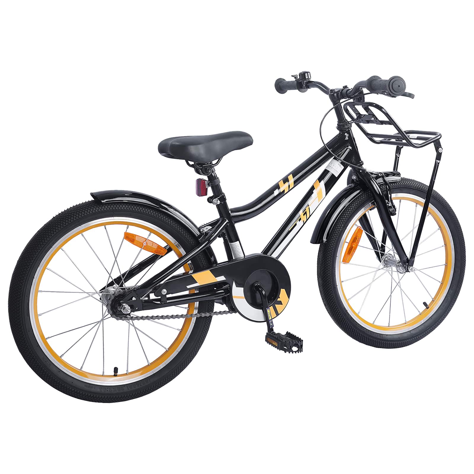 VidaXL Kinderfahrrad 20 Zoll für 6-11 Jahre Orange Schwarz